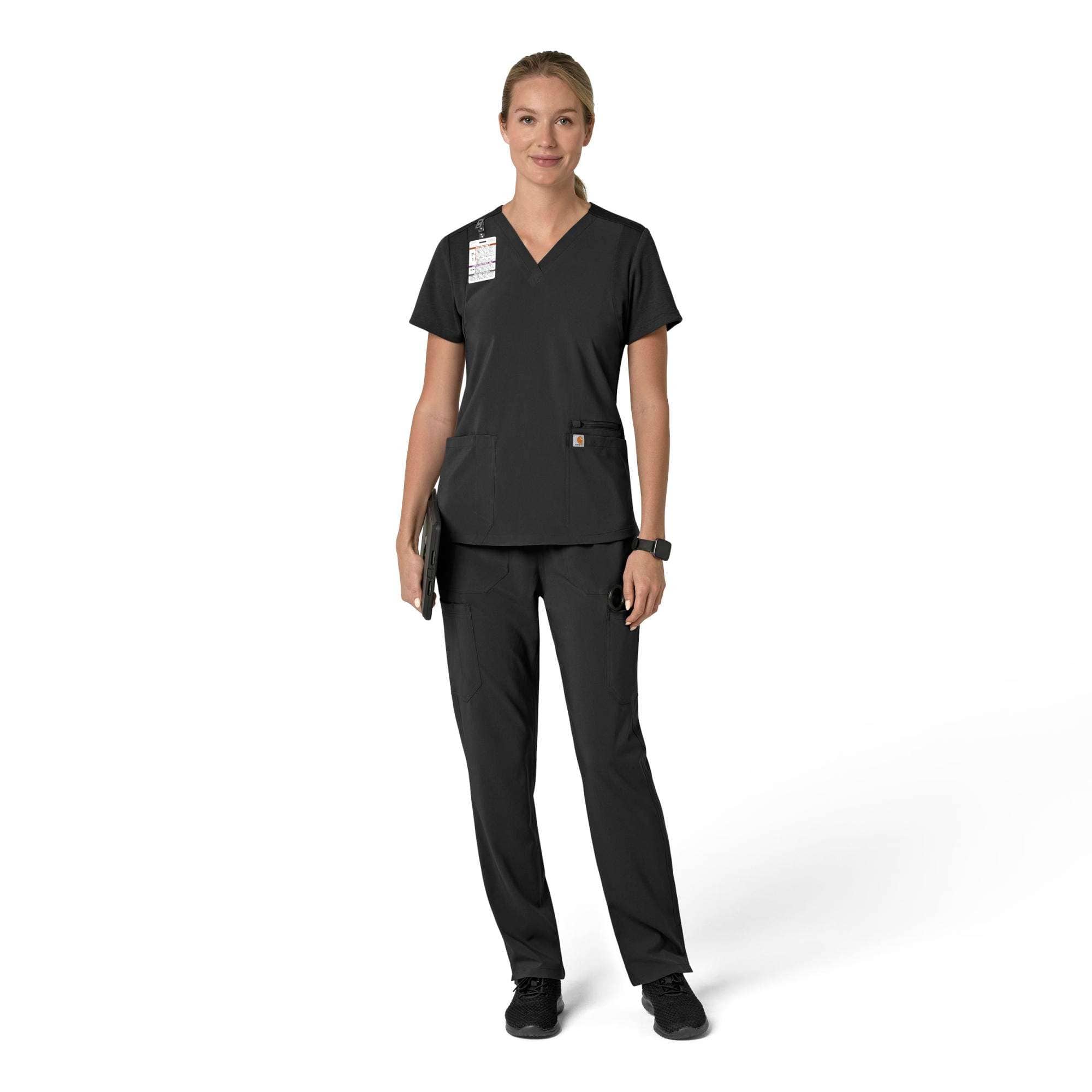 Women's force cross-flex  flex panel v-neck scrub top