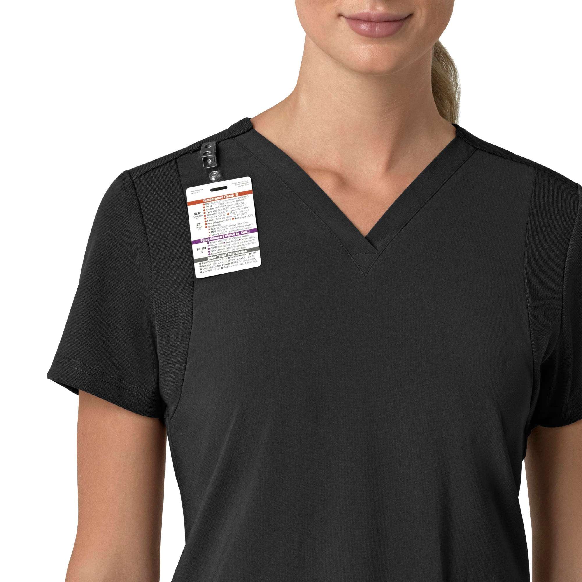 Women's force cross-flex  flex panel v-neck scrub top