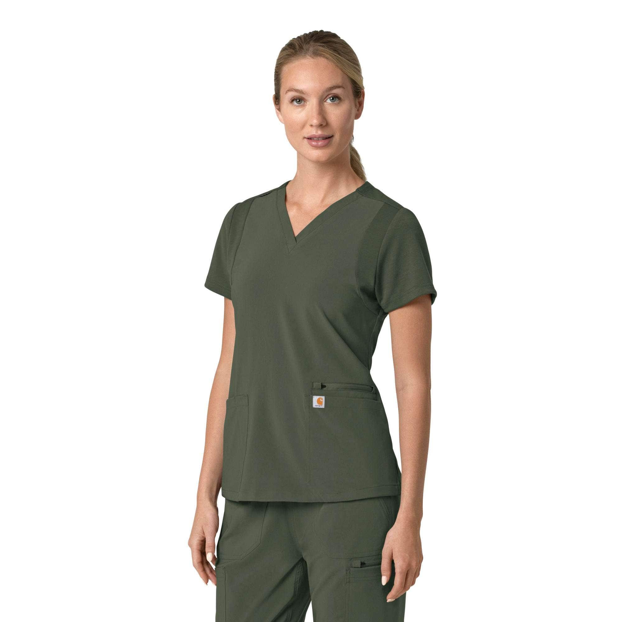 Women's force cross-flex  flex panel v-neck scrub top