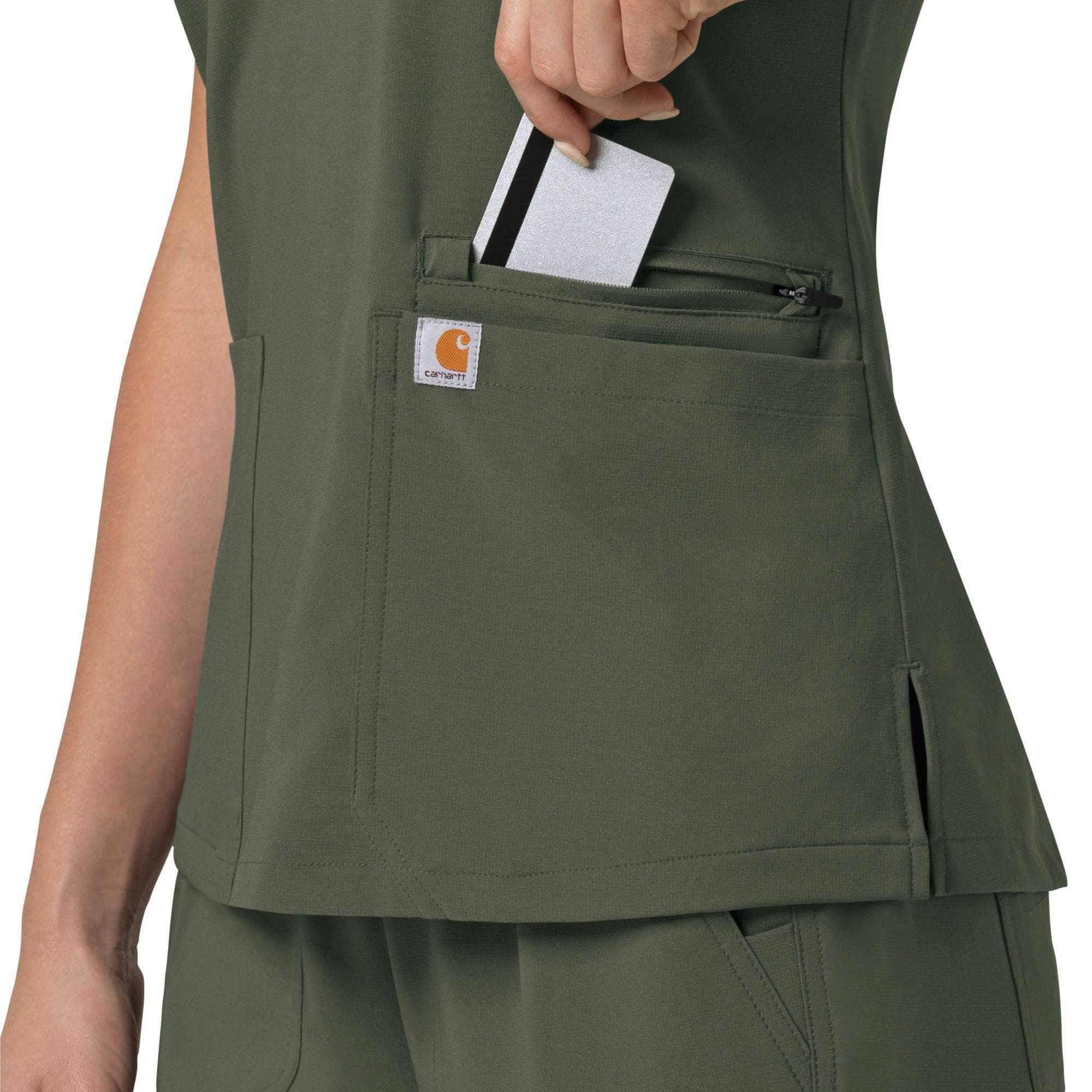 Women's force cross-flex  flex panel v-neck scrub top