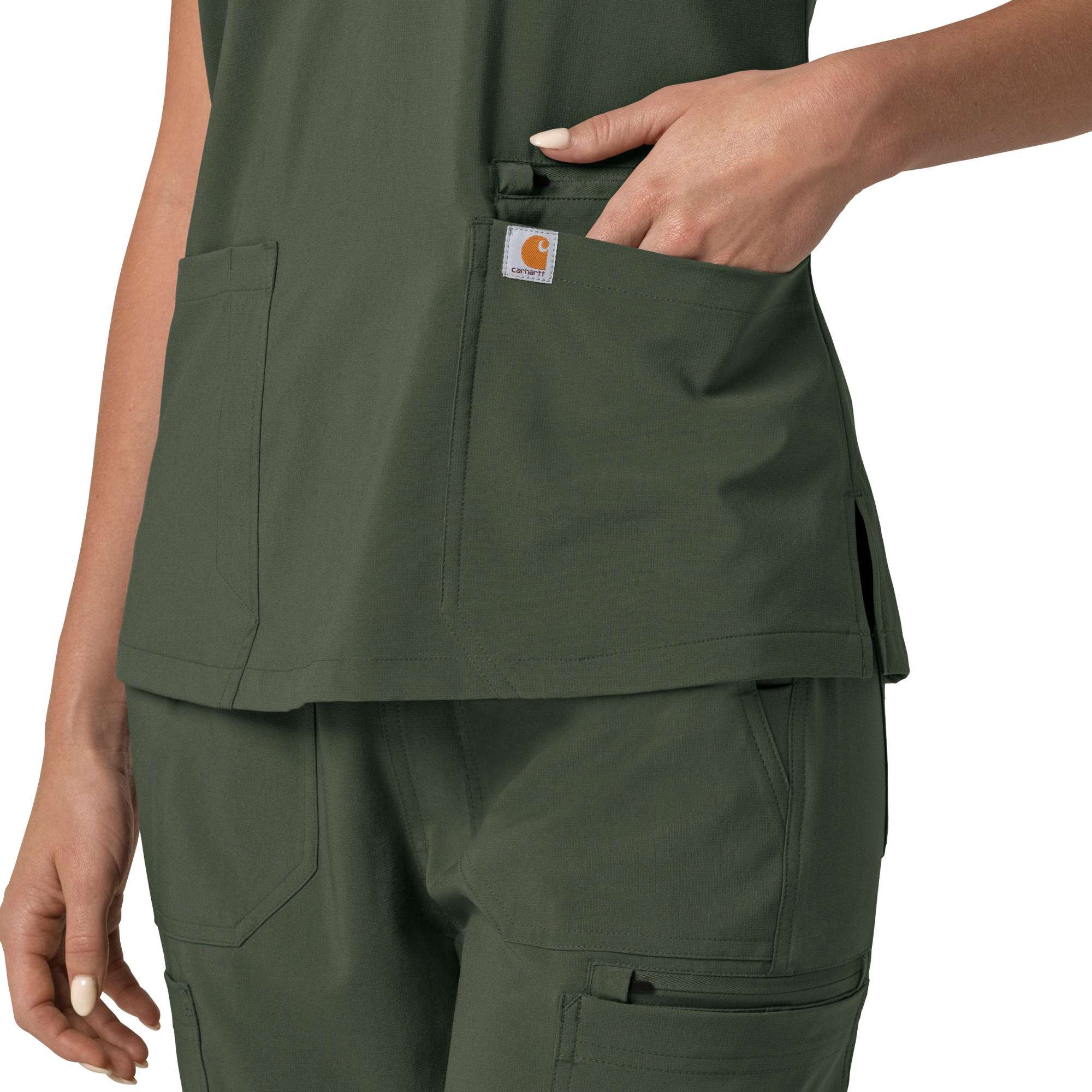 Women's force cross-flex  flex panel v-neck scrub top