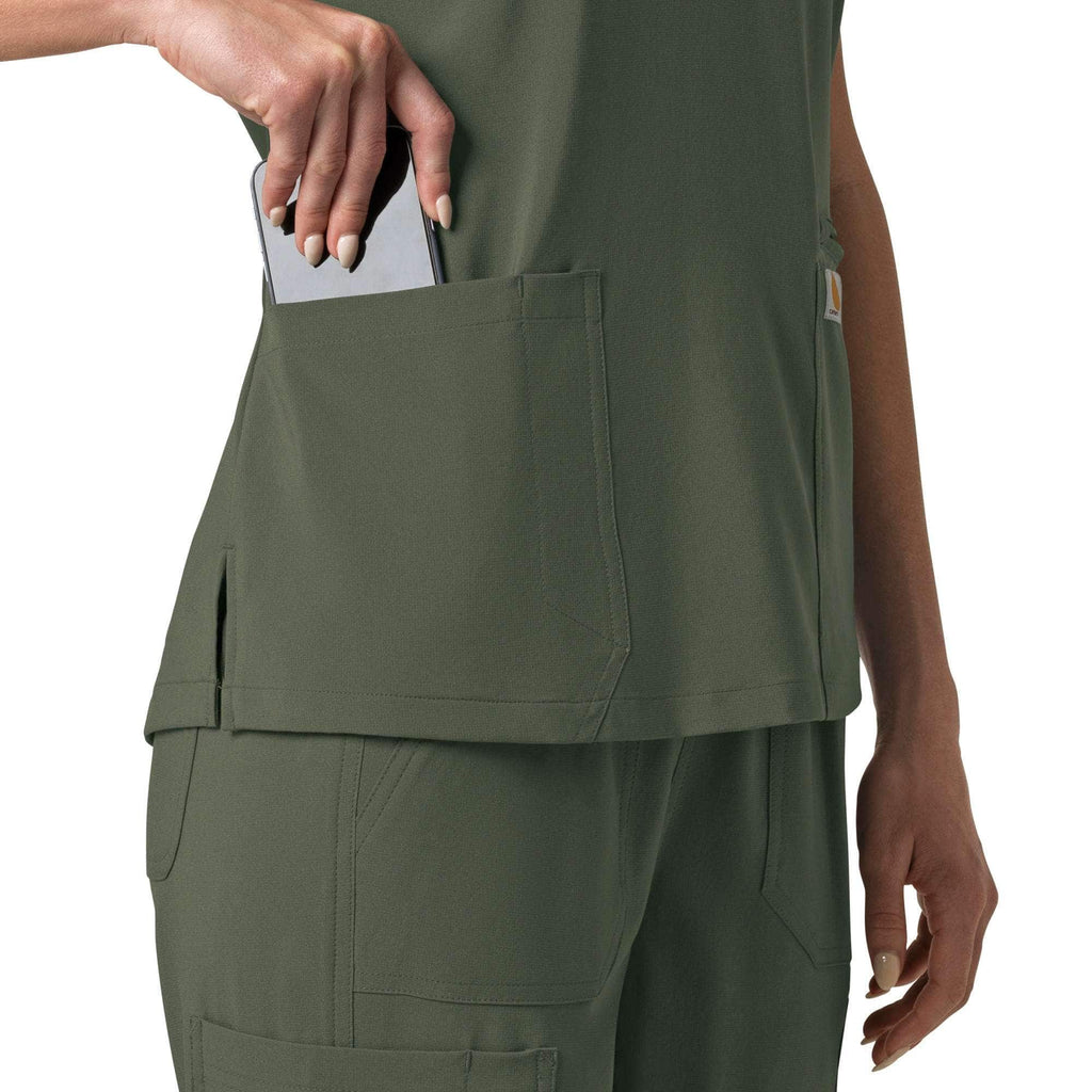 Women's force cross-flex  flex panel v-neck scrub top
