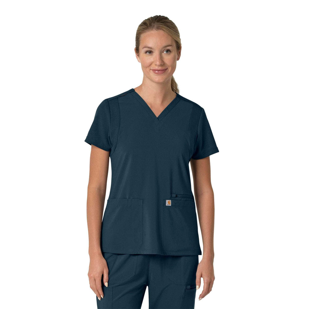 Women's force cross-flex  flex panel v-neck scrub top