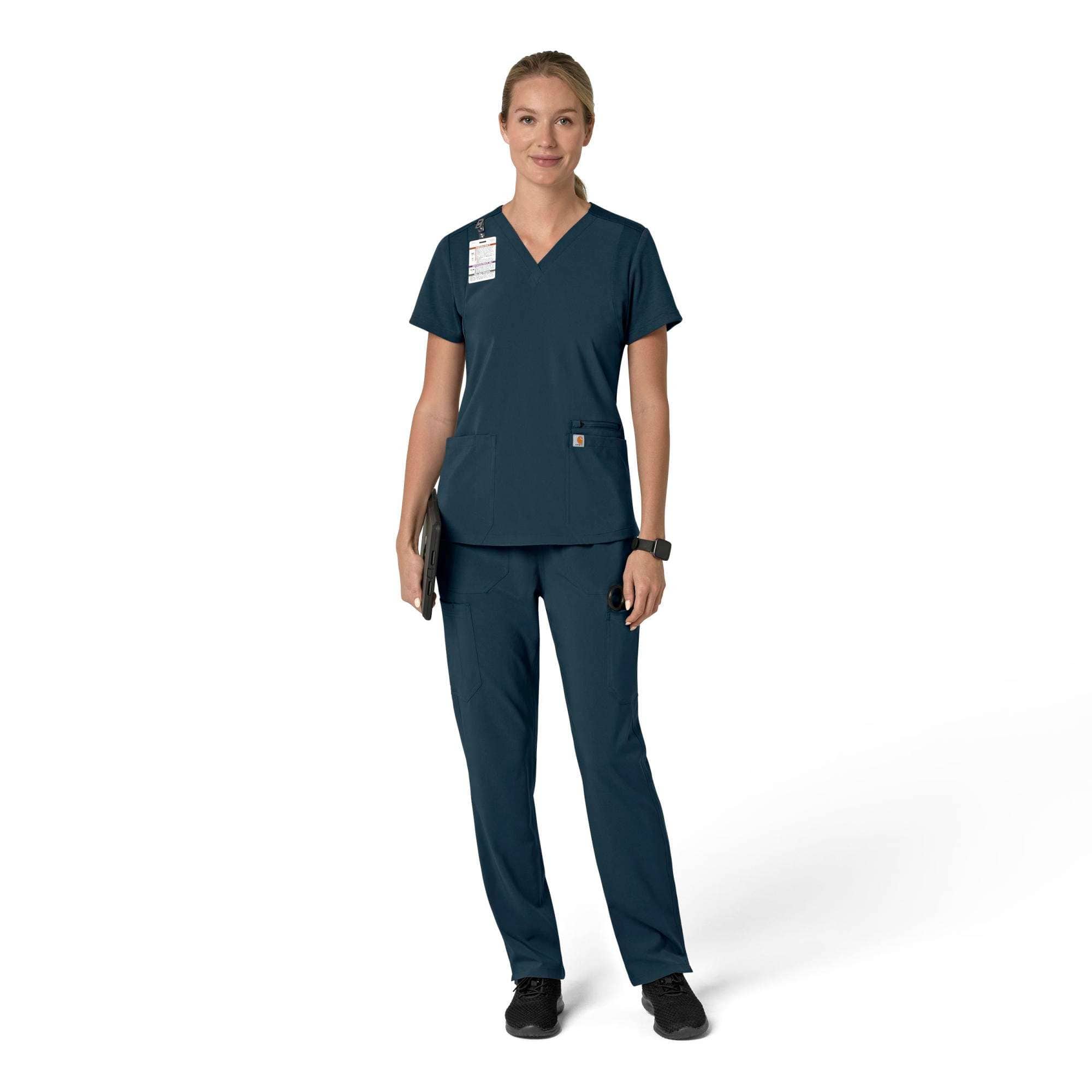 Women's force cross-flex  flex panel v-neck scrub top