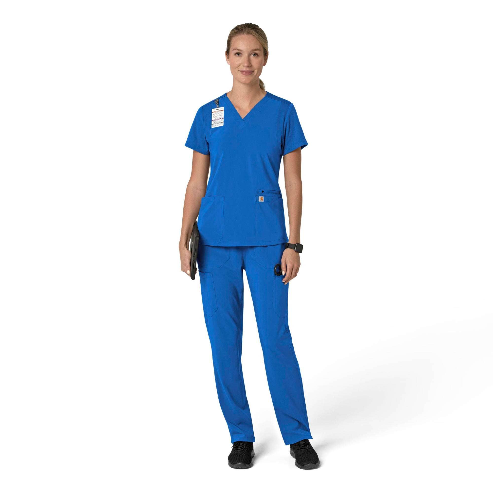 Women's force cross-flex  flex panel v-neck scrub top