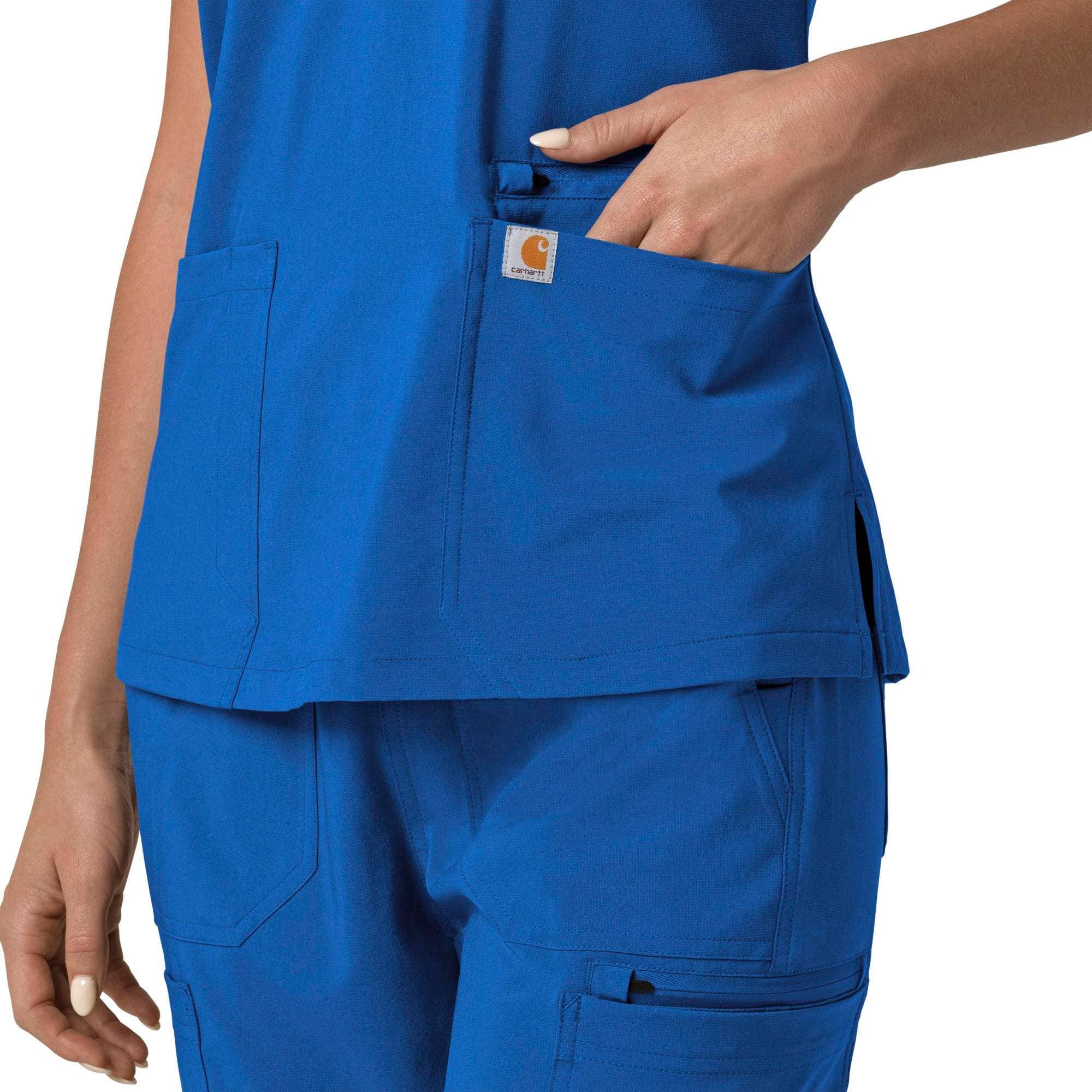 Women's force cross-flex  flex panel v-neck scrub top