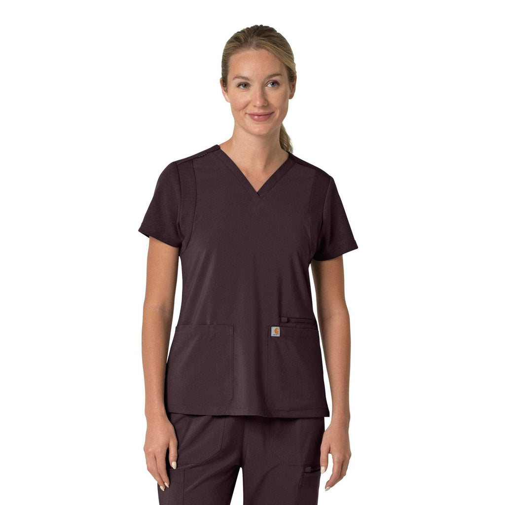 Women's force cross-flex  flex panel v-neck scrub top