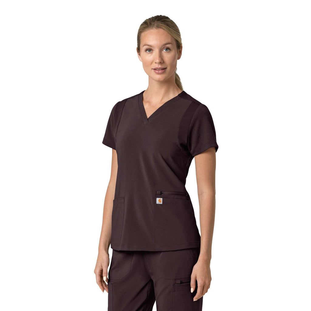 Women's force cross-flex  flex panel v-neck scrub top