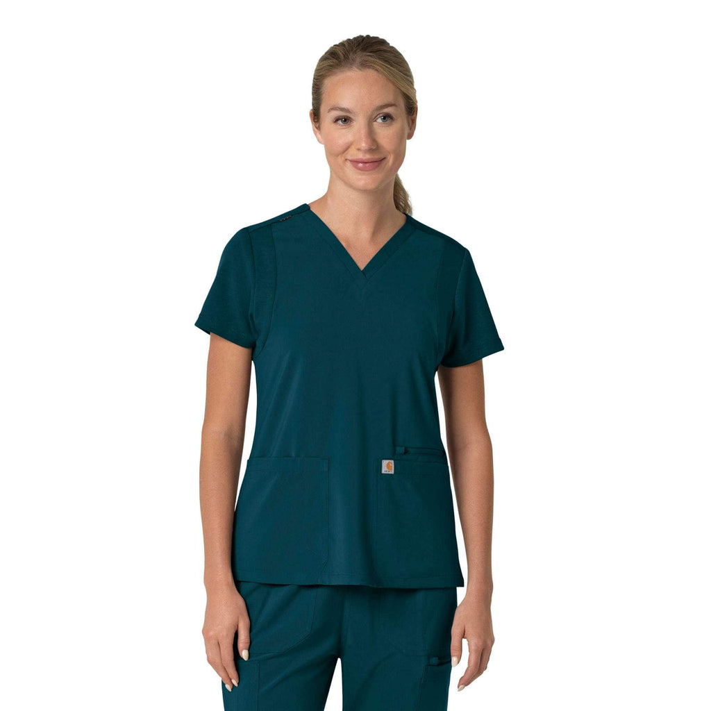 Women's force cross-flex  flex panel v-neck scrub top