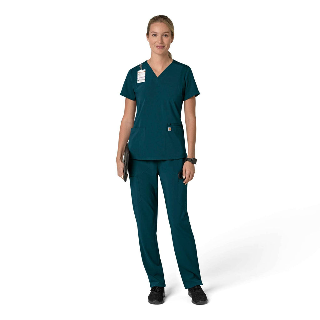 Women's force cross-flex  flex panel v-neck scrub top