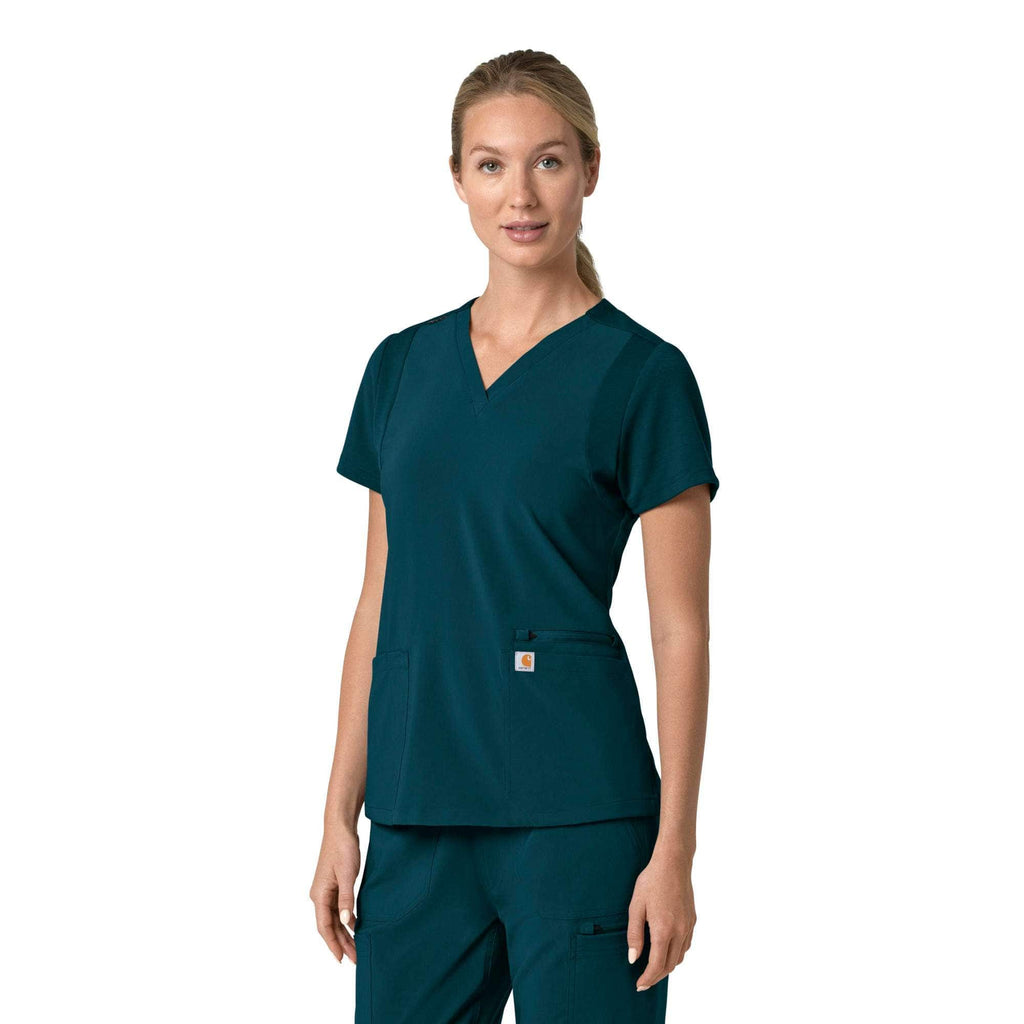 Women's force cross-flex  flex panel v-neck scrub top