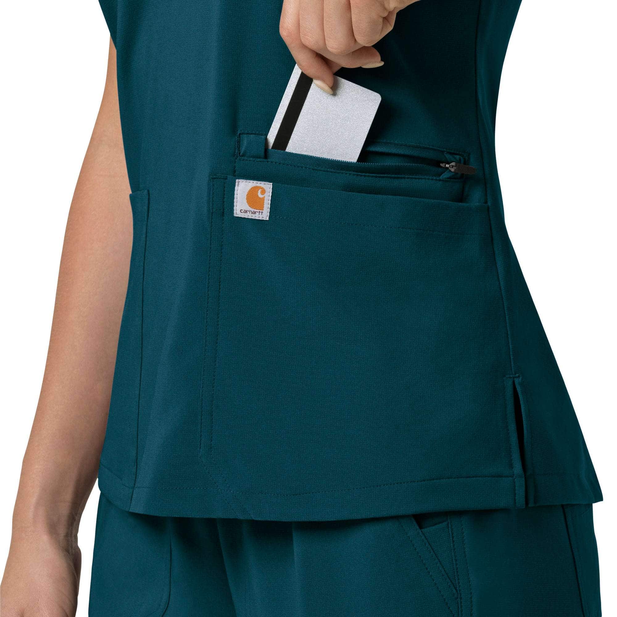 Women's force cross-flex  flex panel v-neck scrub top