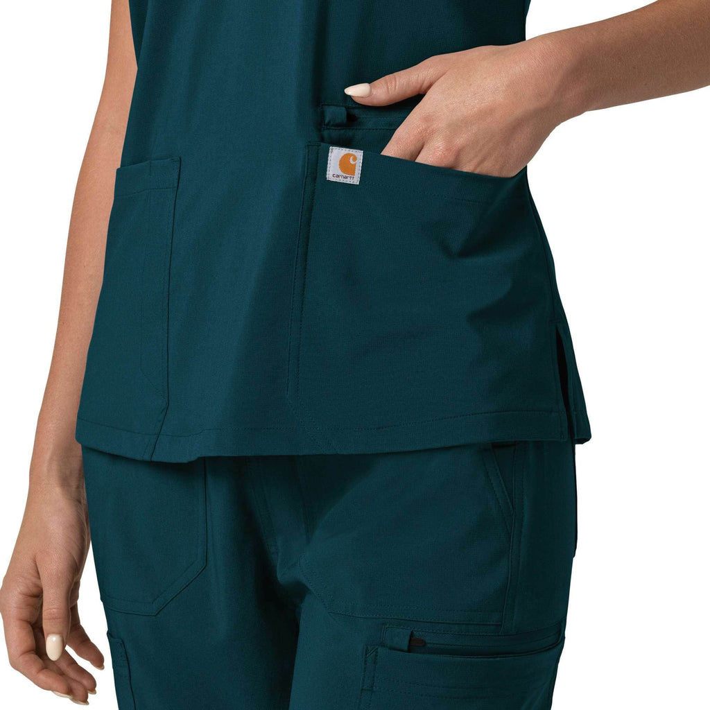Women's force cross-flex  flex panel v-neck scrub top