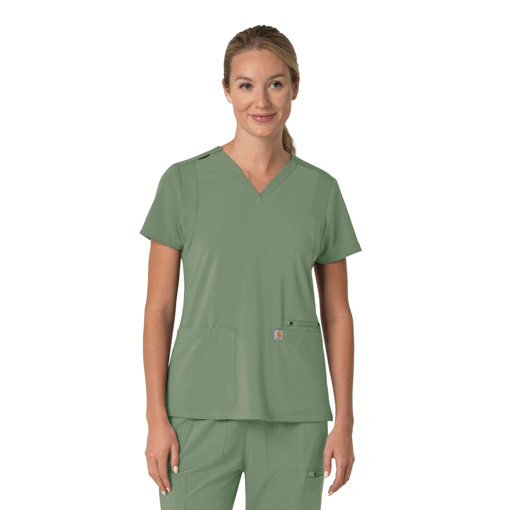 Women's force cross-flex  flex panel v-neck scrub top