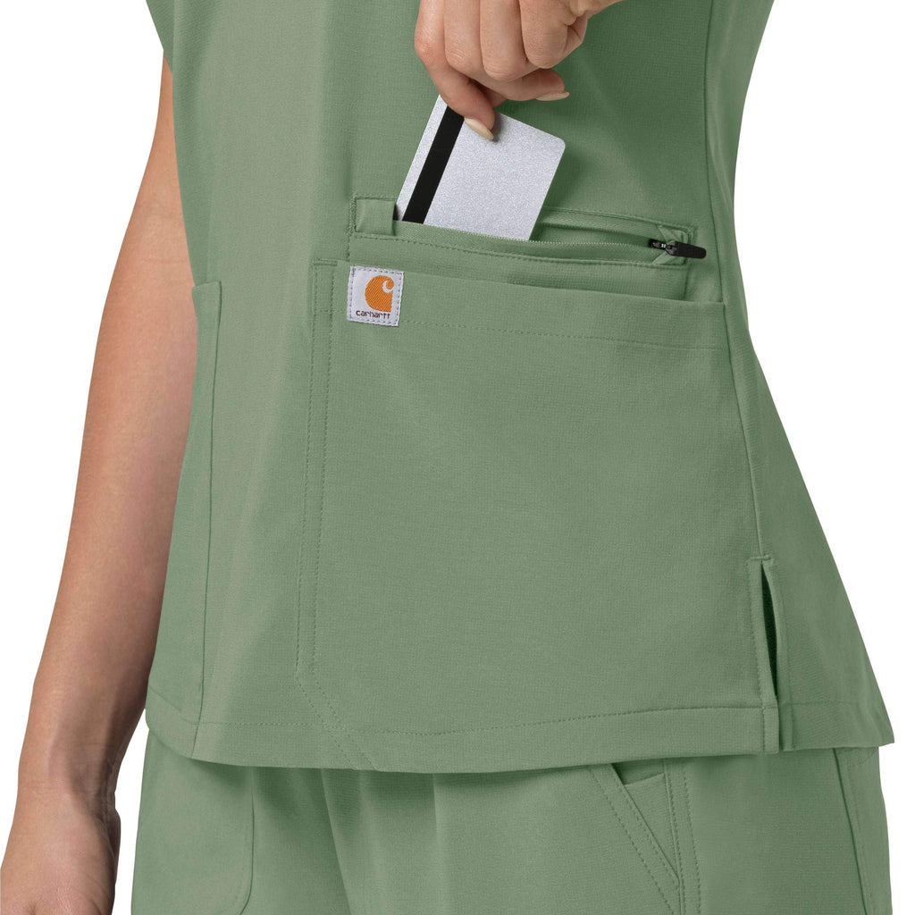 Women's force cross-flex  flex panel v-neck scrub top