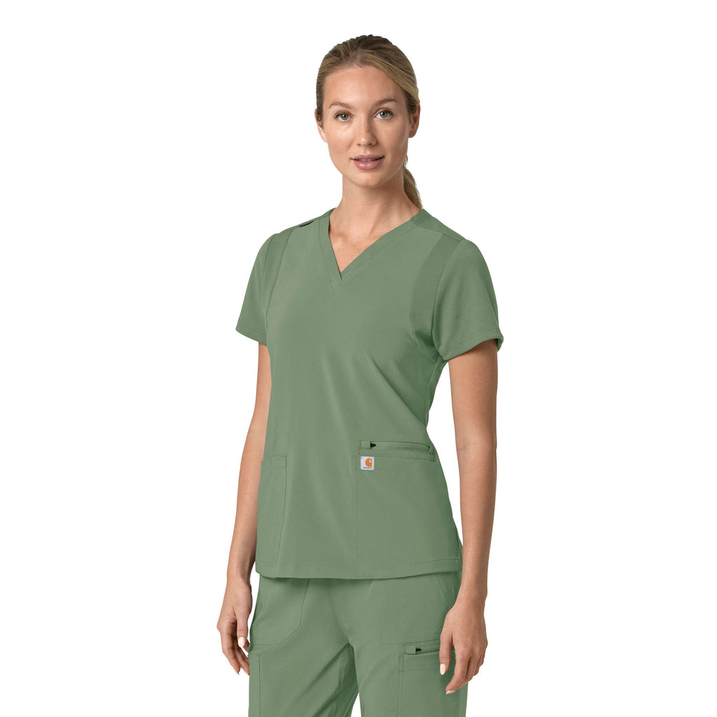 Women's force cross-flex  flex panel v-neck scrub top