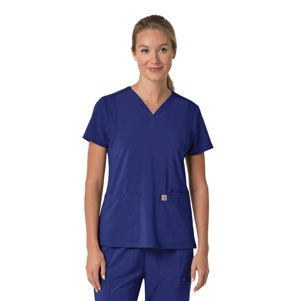 Women's force cross-flex  flex panel v-neck scrub top