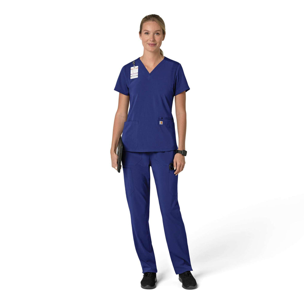 Women's force cross-flex  flex panel v-neck scrub top