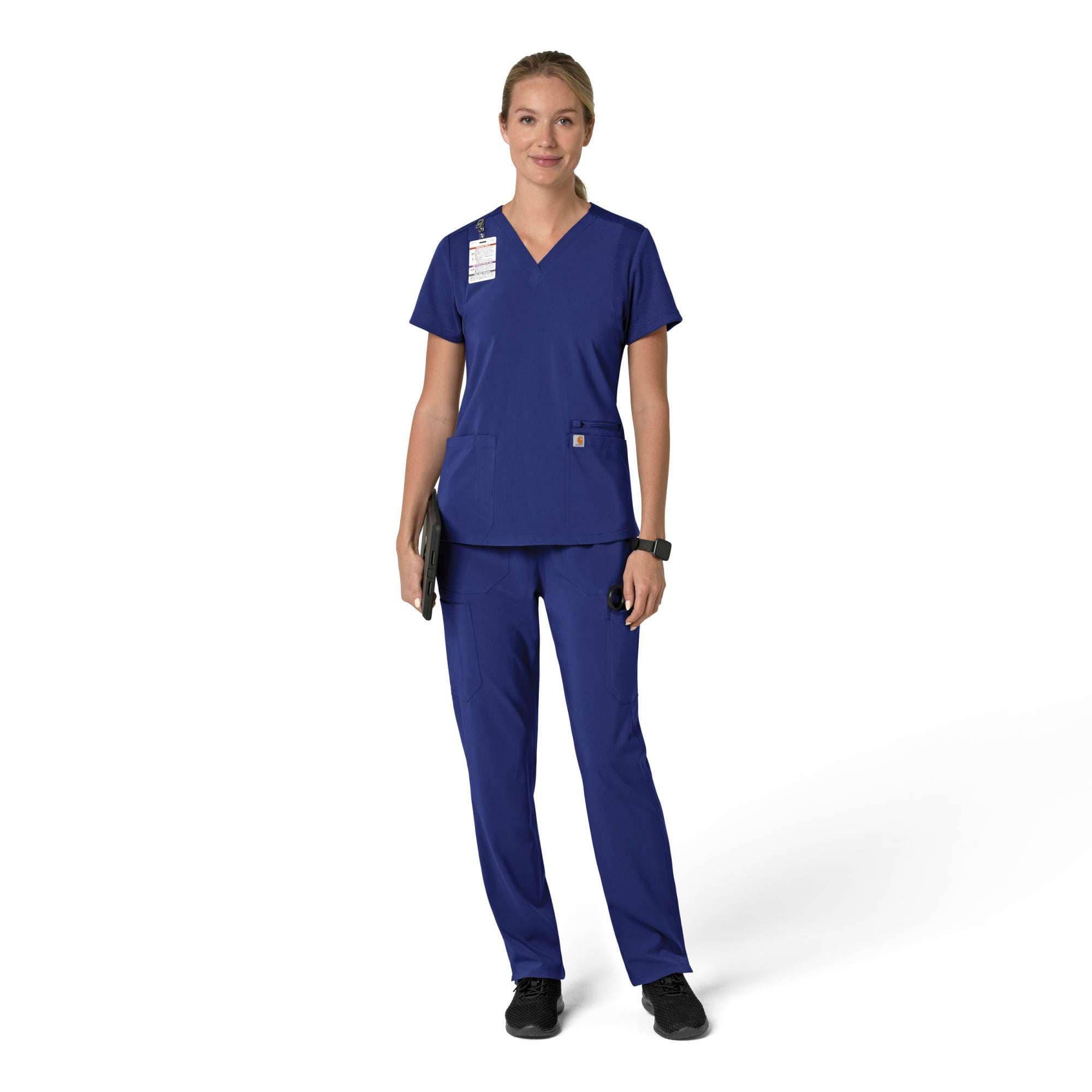 Women's force cross-flex  flex panel v-neck scrub top