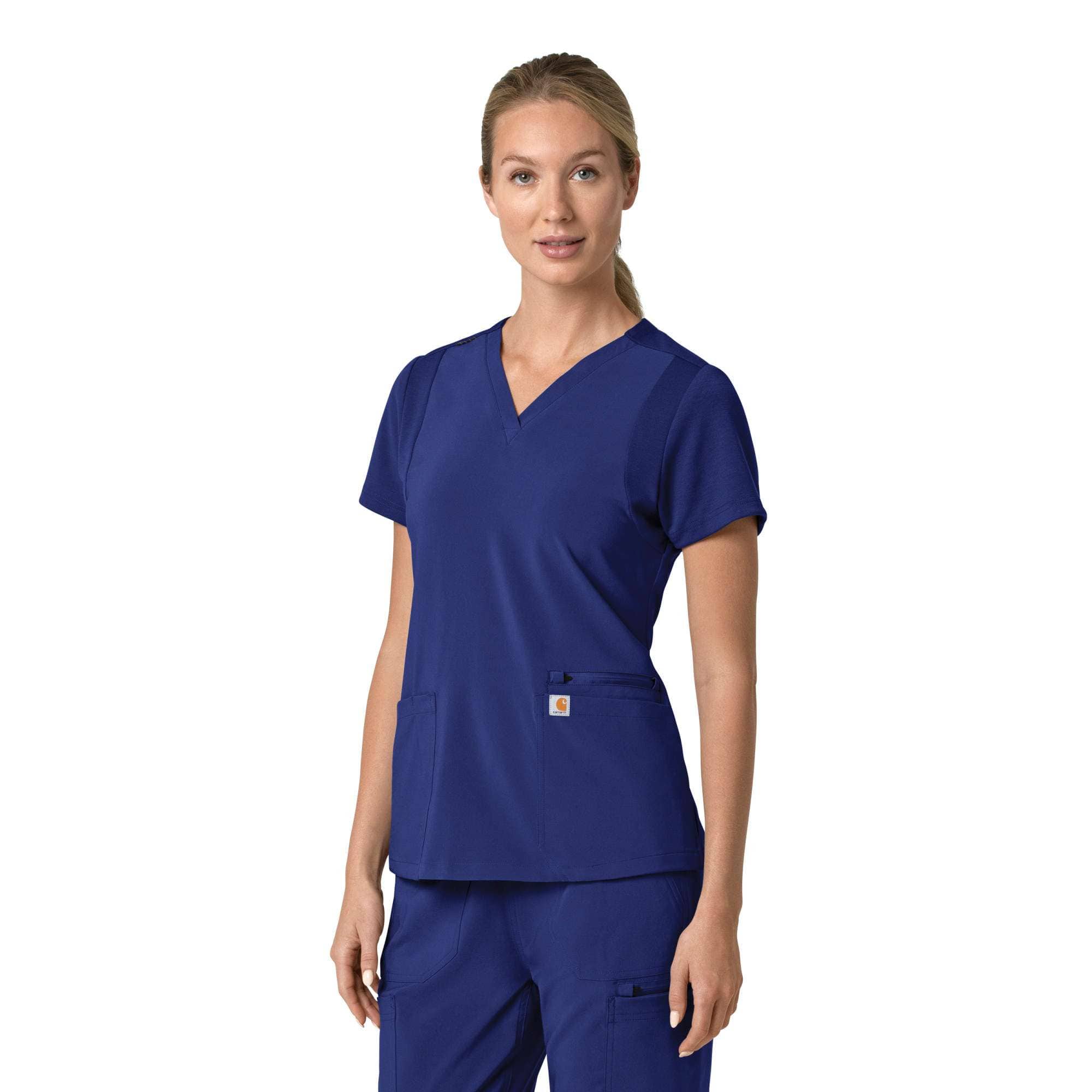 Women's force cross-flex  flex panel v-neck scrub top