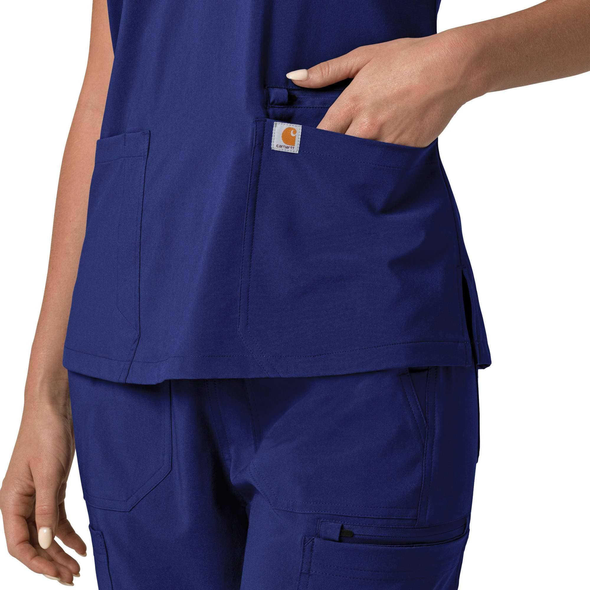 Women's force cross-flex  flex panel v-neck scrub top