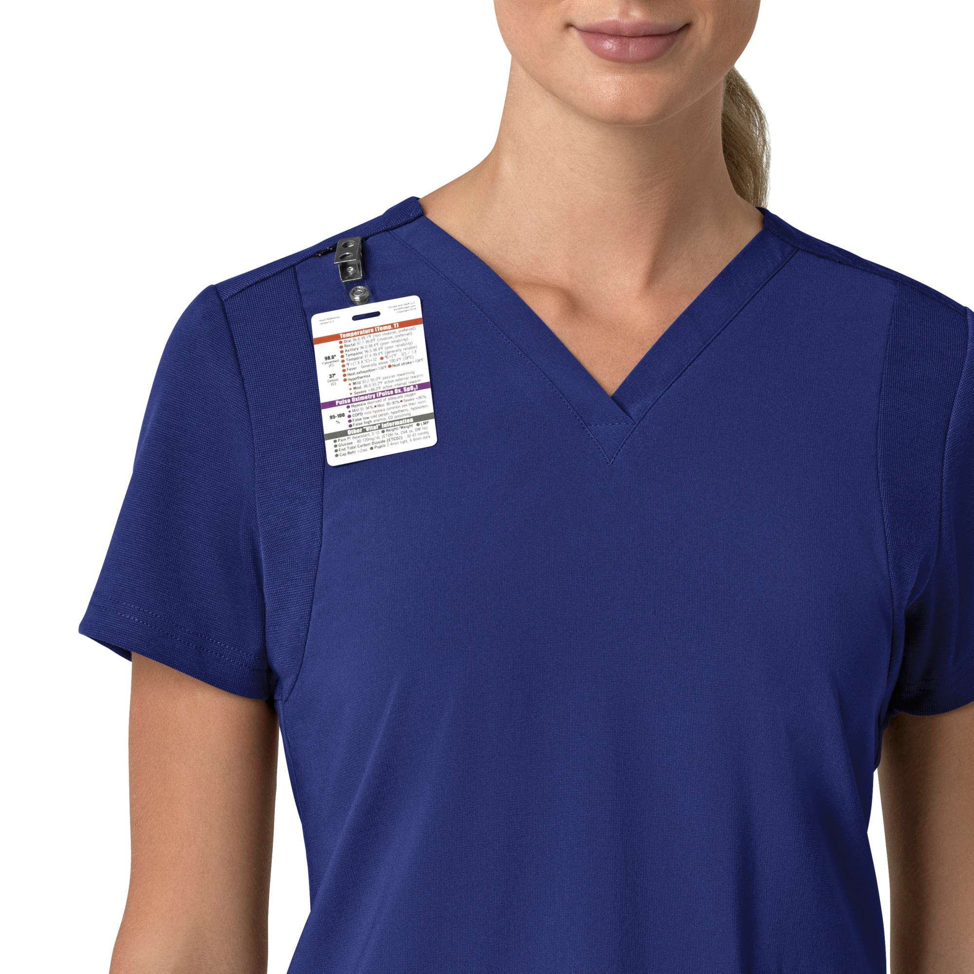 Women's force cross-flex  flex panel v-neck scrub top