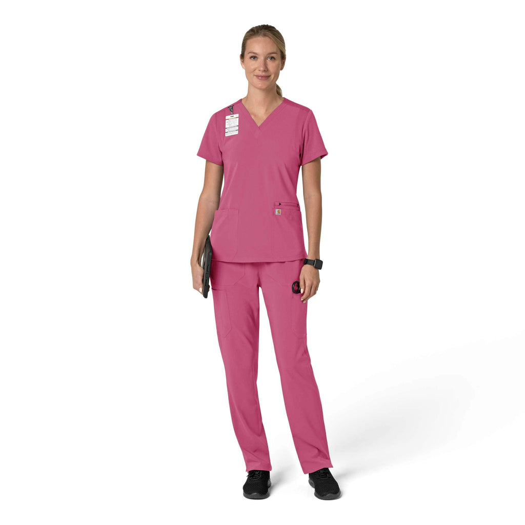 Women's force cross-flex  flex panel v-neck scrub top