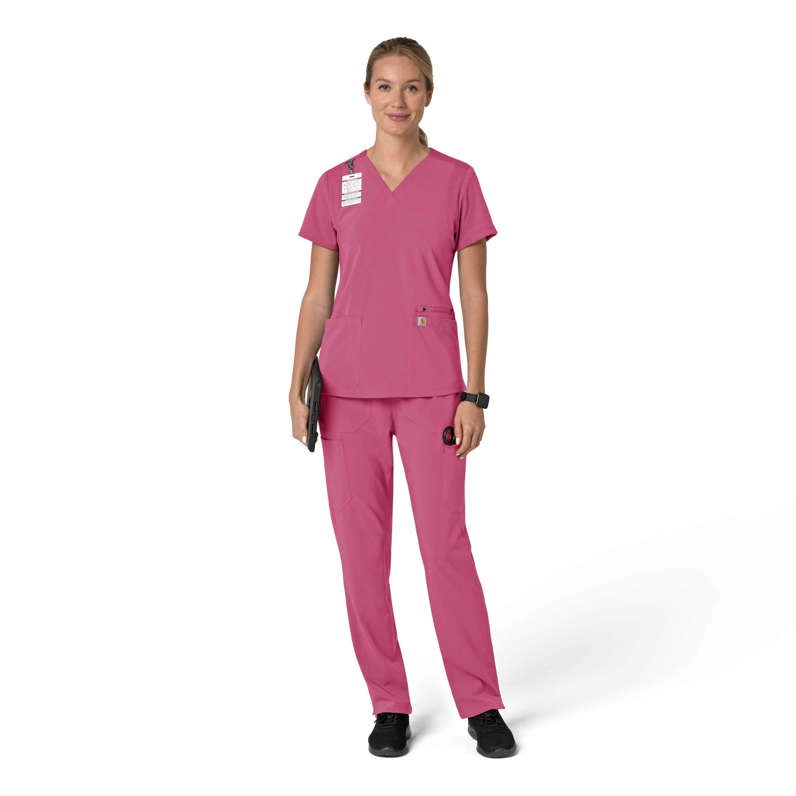 Women's force cross-flex  flex panel v-neck scrub top