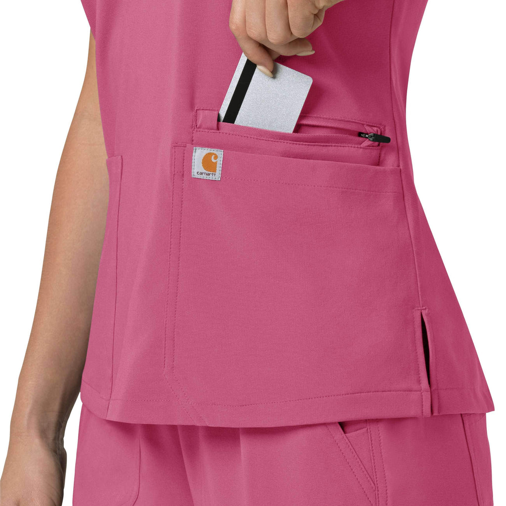 Women's force cross-flex  flex panel v-neck scrub top