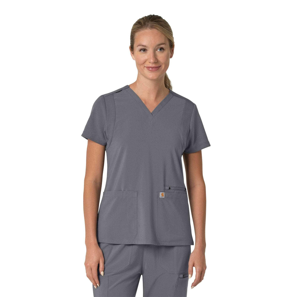 Women's force cross-flex  flex panel v-neck scrub top