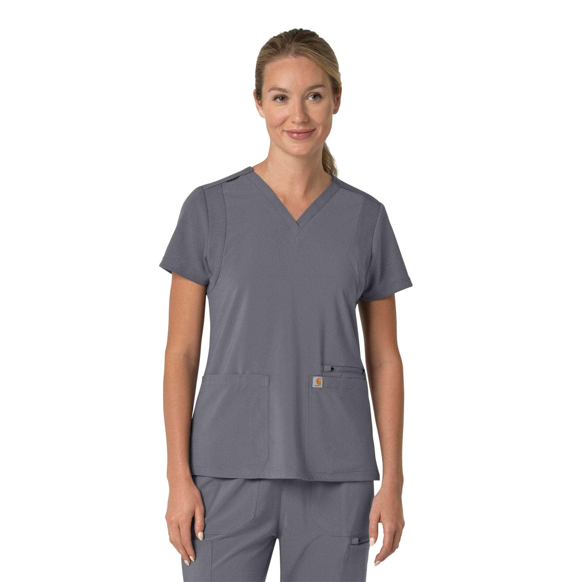 Women's force cross-flex  flex panel v-neck scrub top