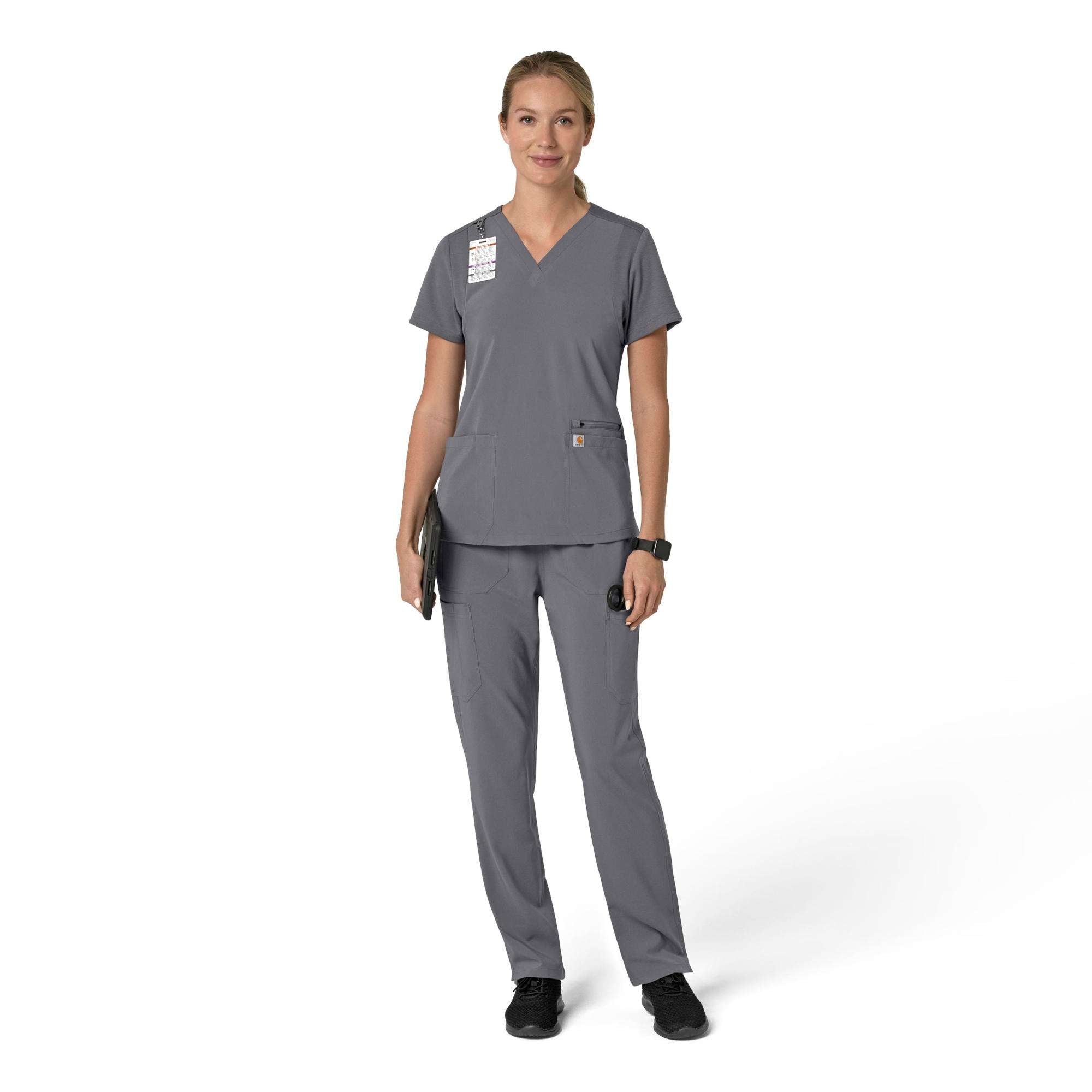 Women's force cross-flex  flex panel v-neck scrub top