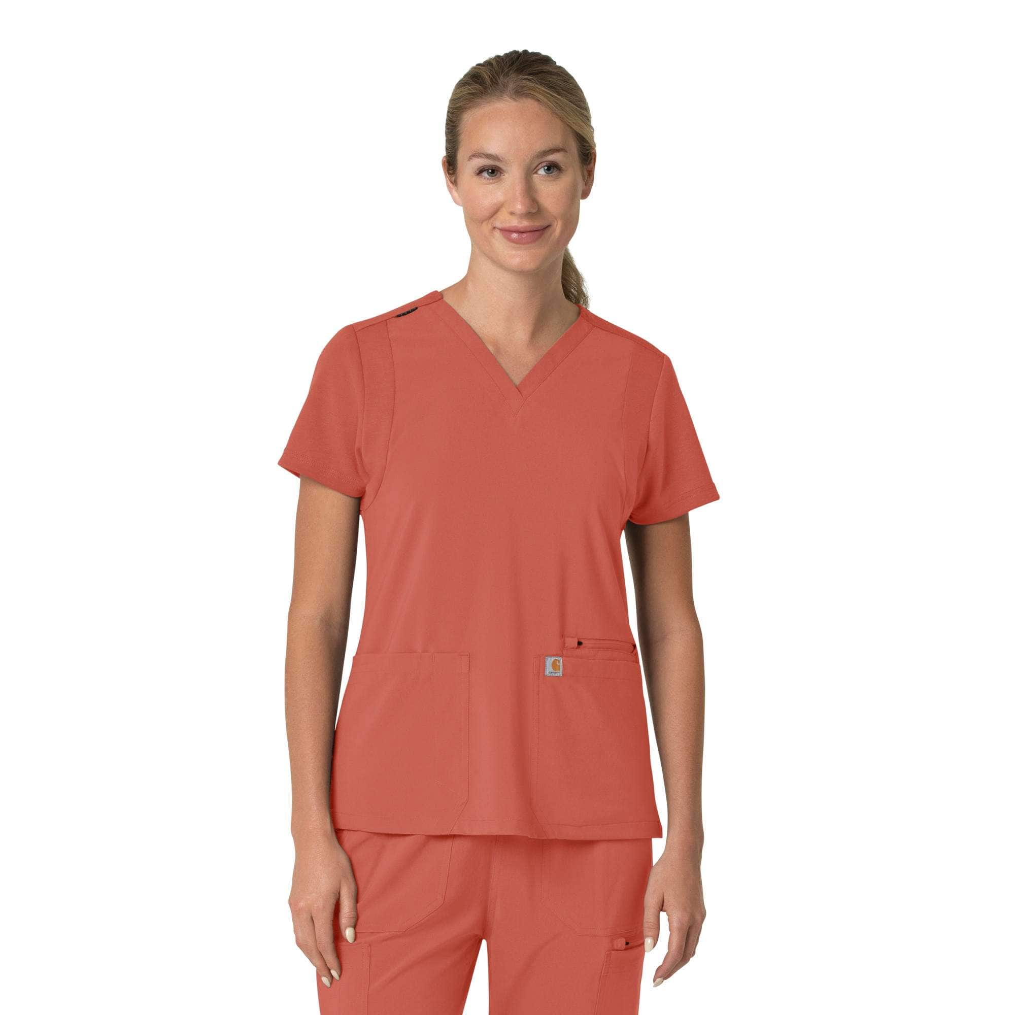 Women's force cross-flex  flex panel v-neck scrub top
