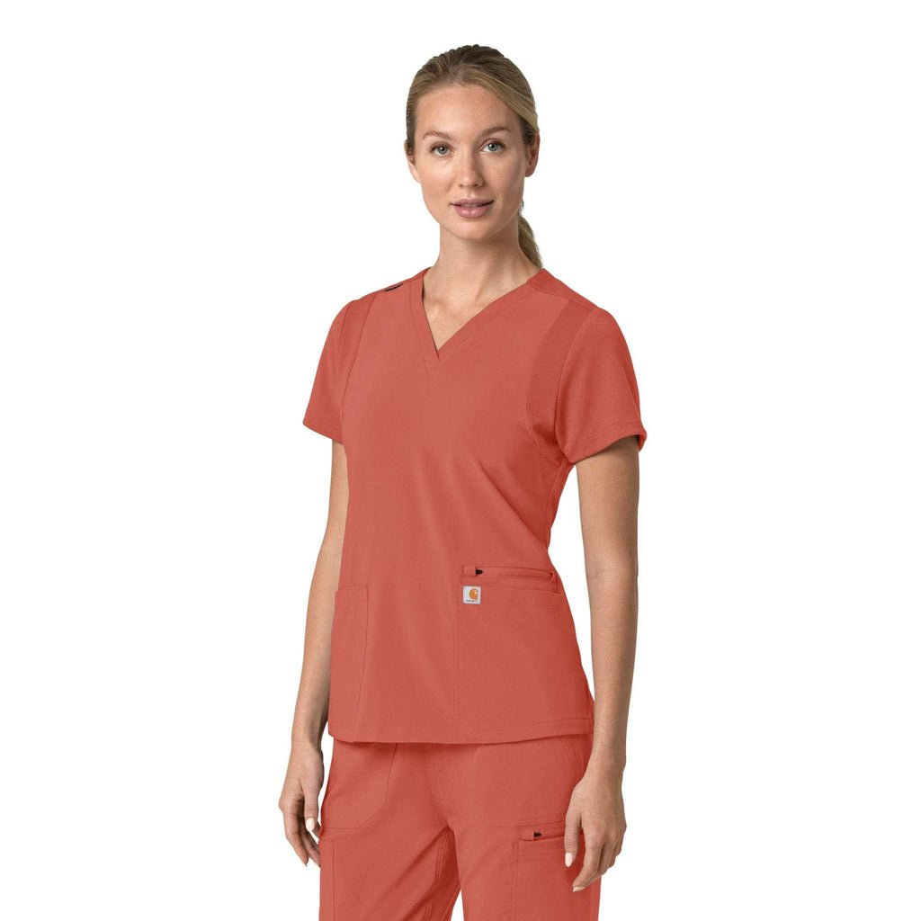 Women's force cross-flex  flex panel v-neck scrub top