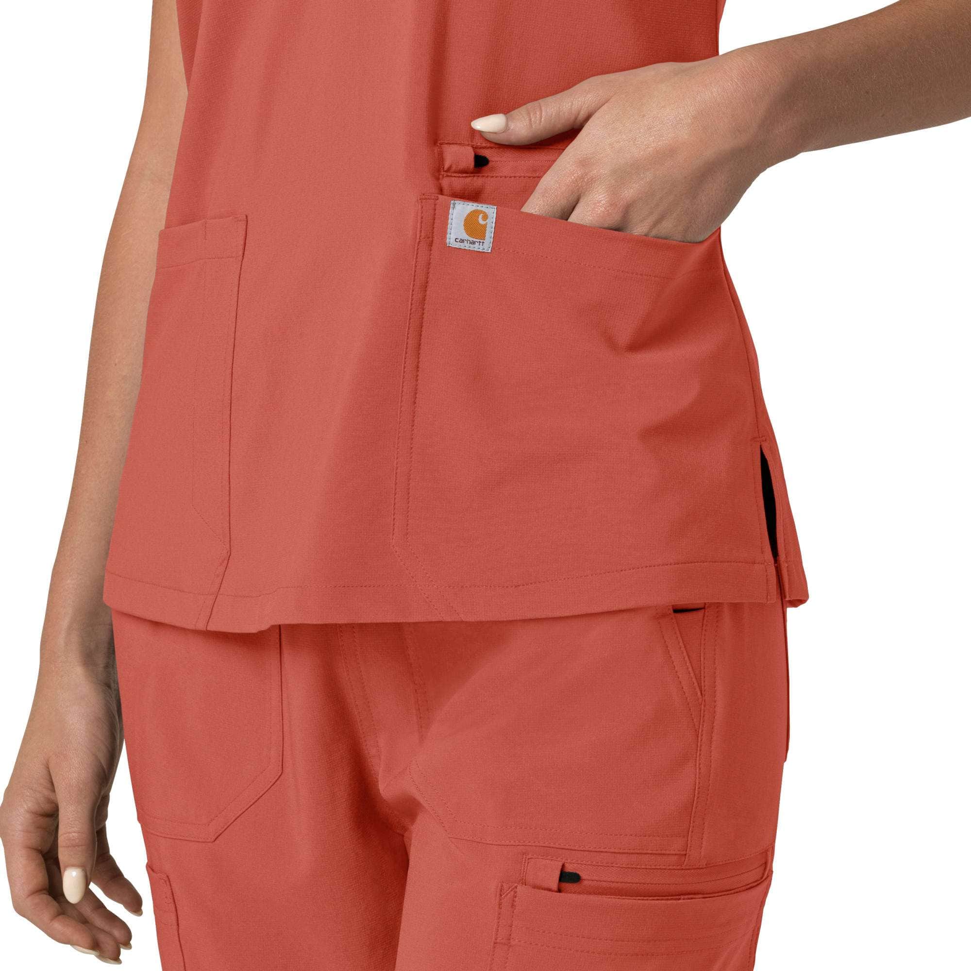 Women's force cross-flex  flex panel v-neck scrub top