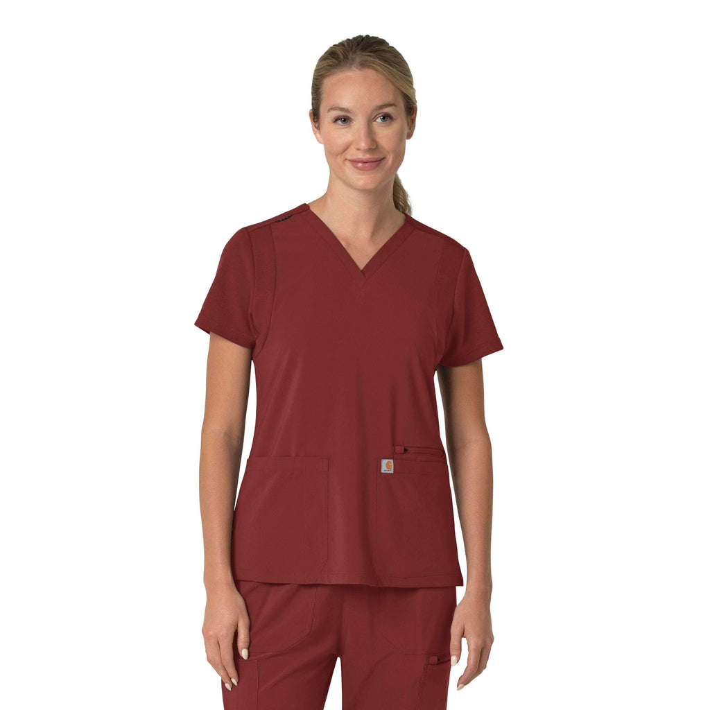 Women's force cross-flex  flex panel v-neck scrub top