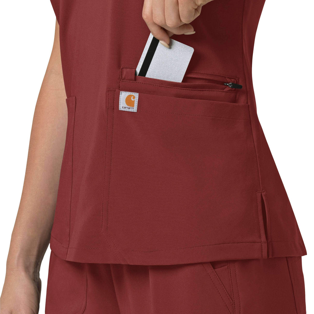 Women's force cross-flex  flex panel v-neck scrub top