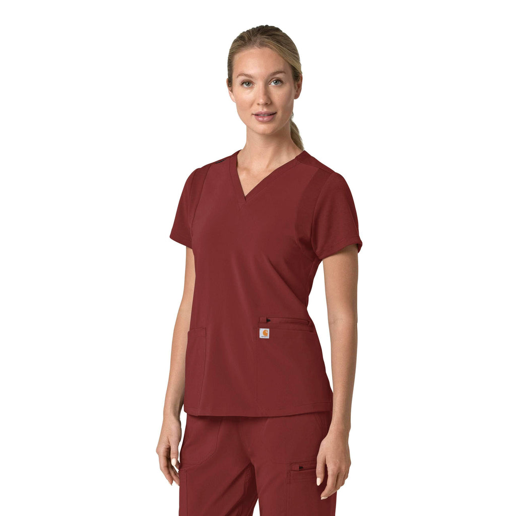 Women's force cross-flex  flex panel v-neck scrub top