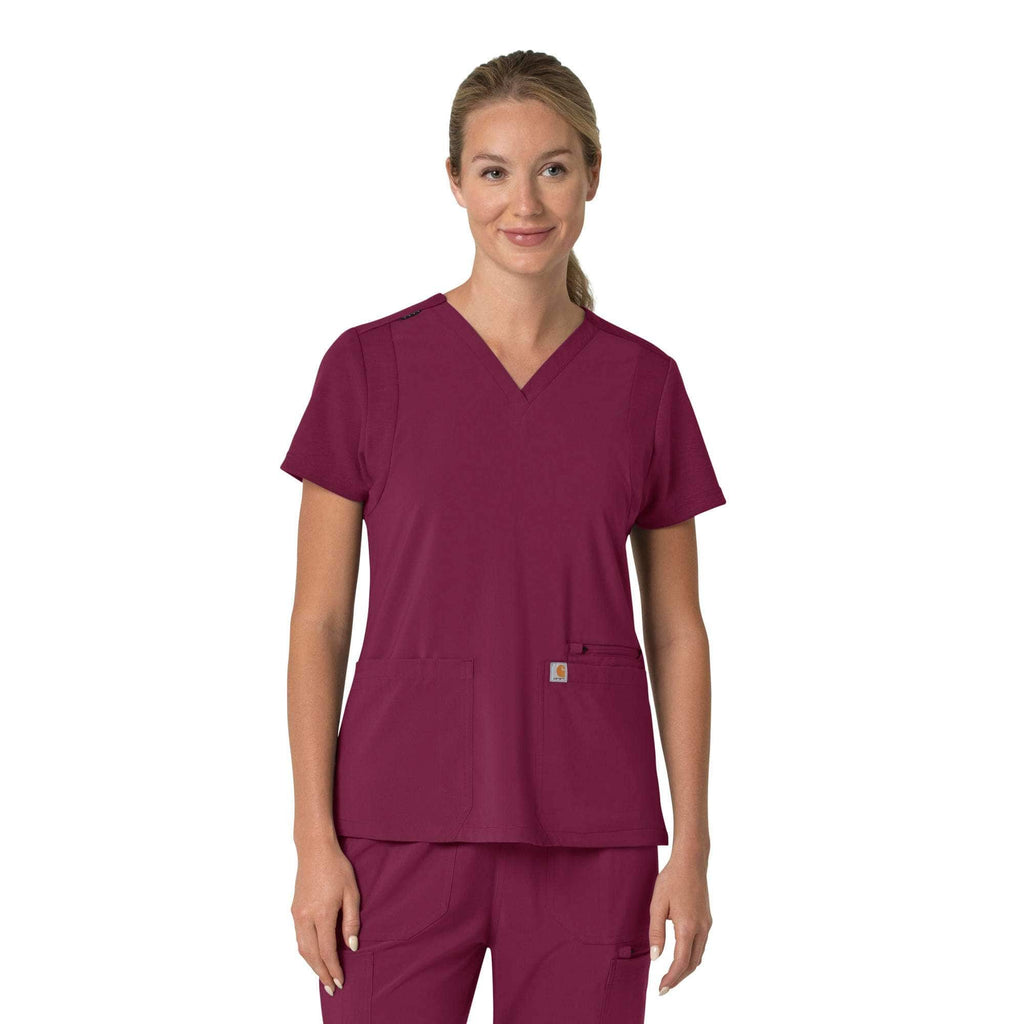 Women's force cross-flex  flex panel v-neck scrub top