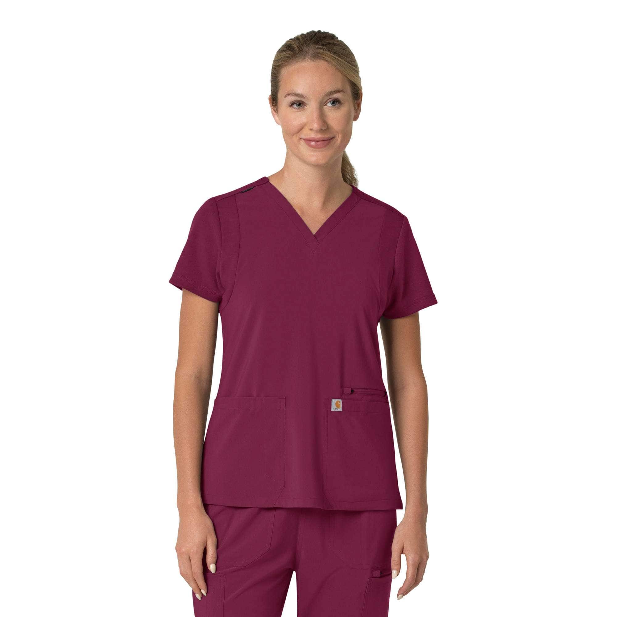 Women's force cross-flex  flex panel v-neck scrub top