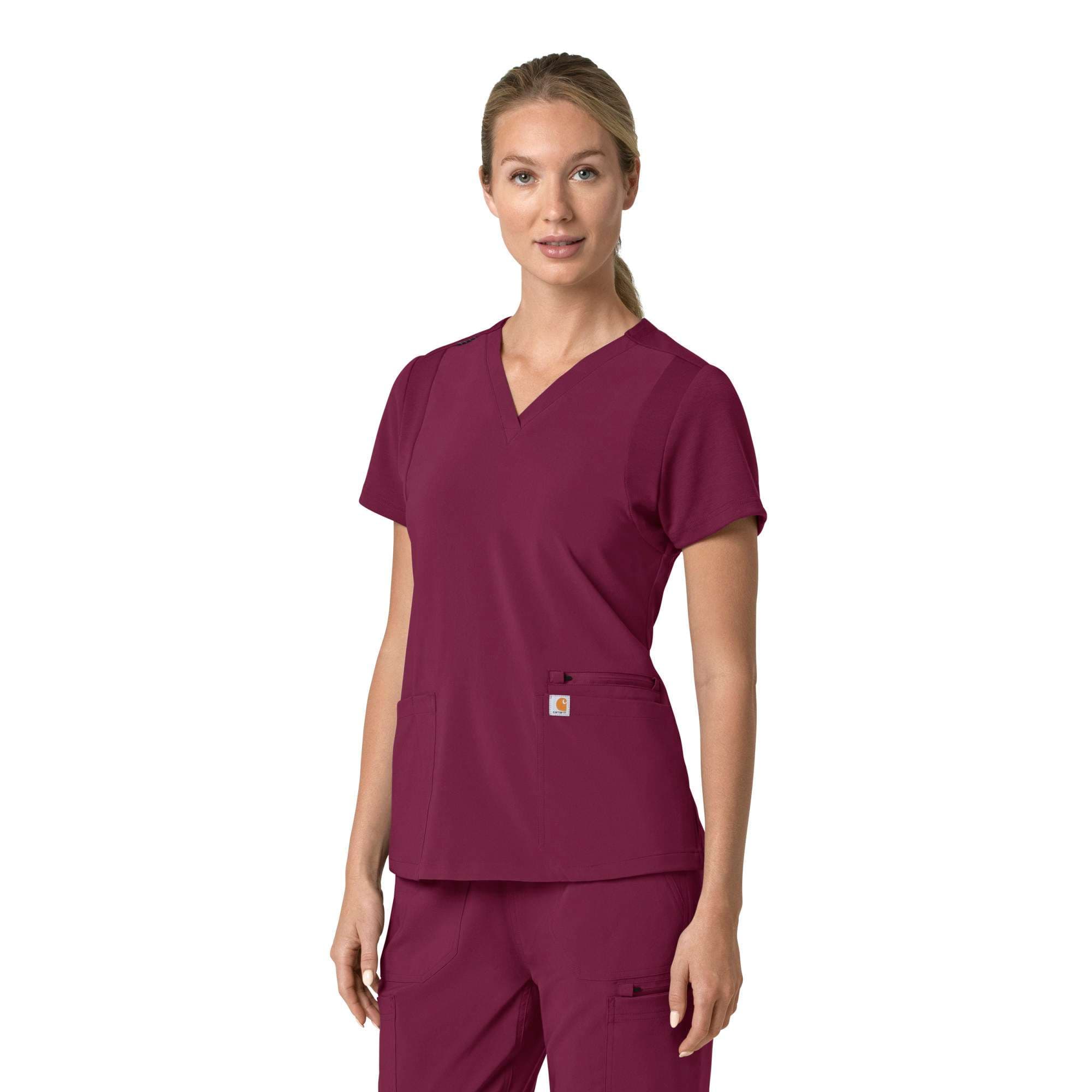 Women's force cross-flex  flex panel v-neck scrub top