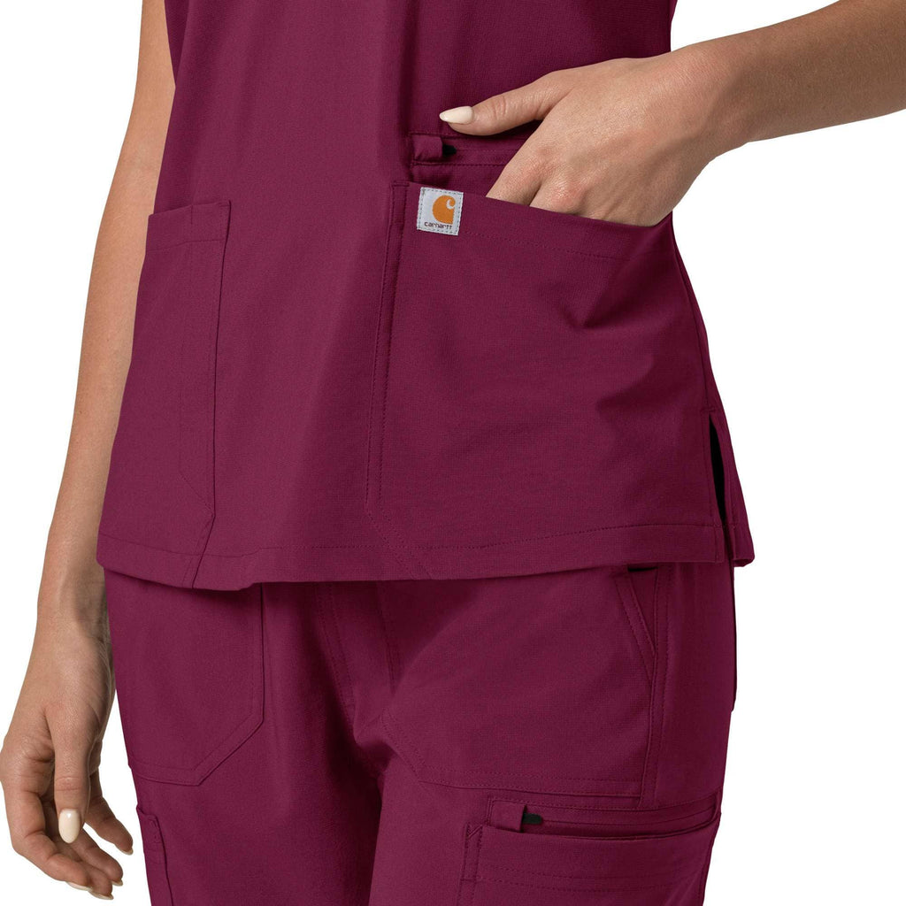 Women's force cross-flex  flex panel v-neck scrub top