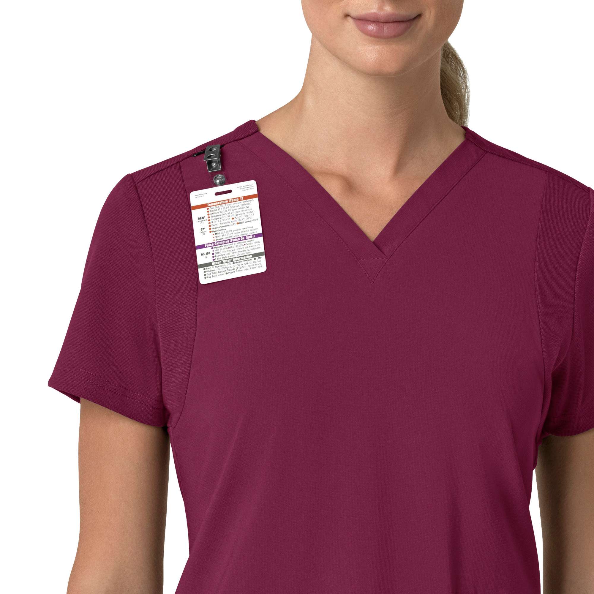 Women's force cross-flex  flex panel v-neck scrub top