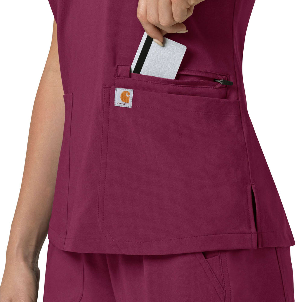 Women's force cross-flex  flex panel v-neck scrub top