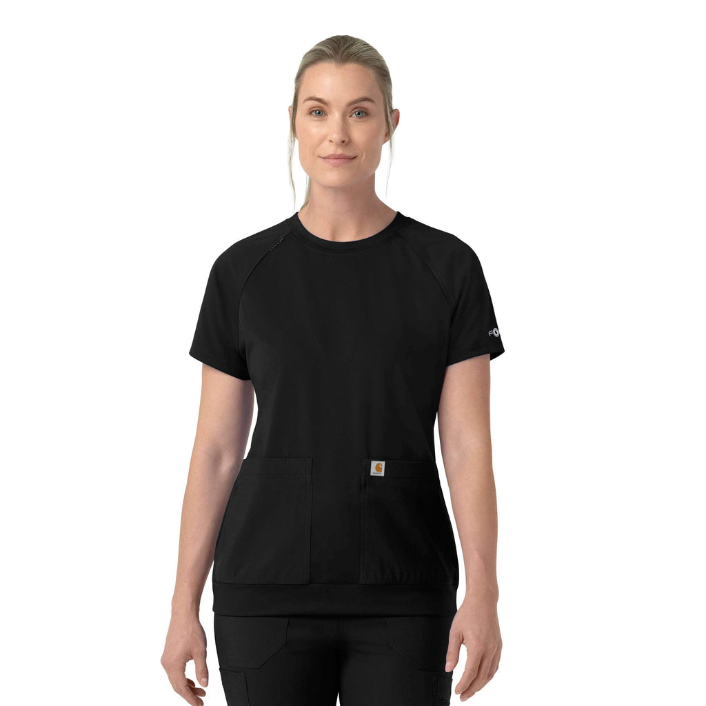 Women's force cross-flex knit crew neck scrub top