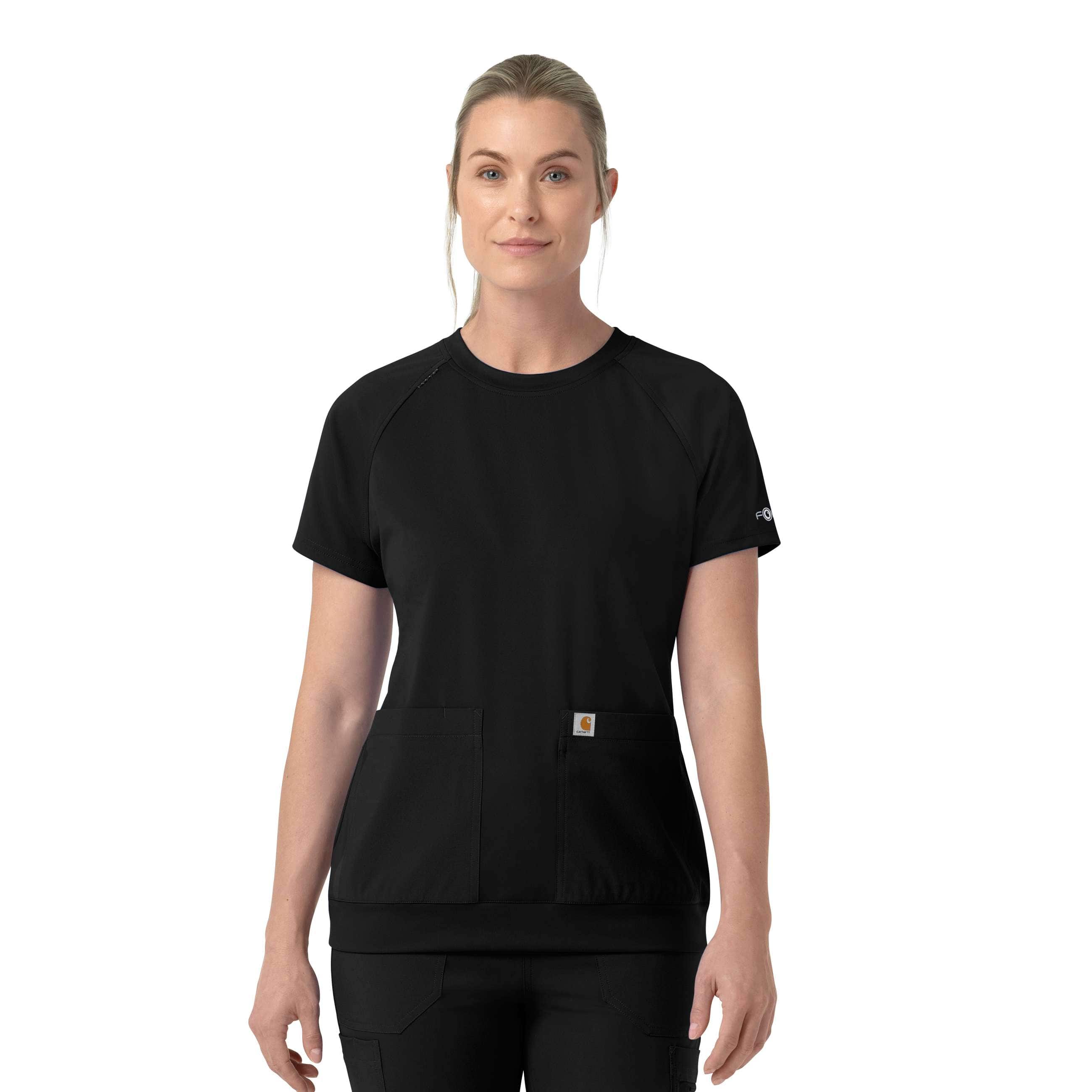 Women's force cross-flex knit crew neck scrub top