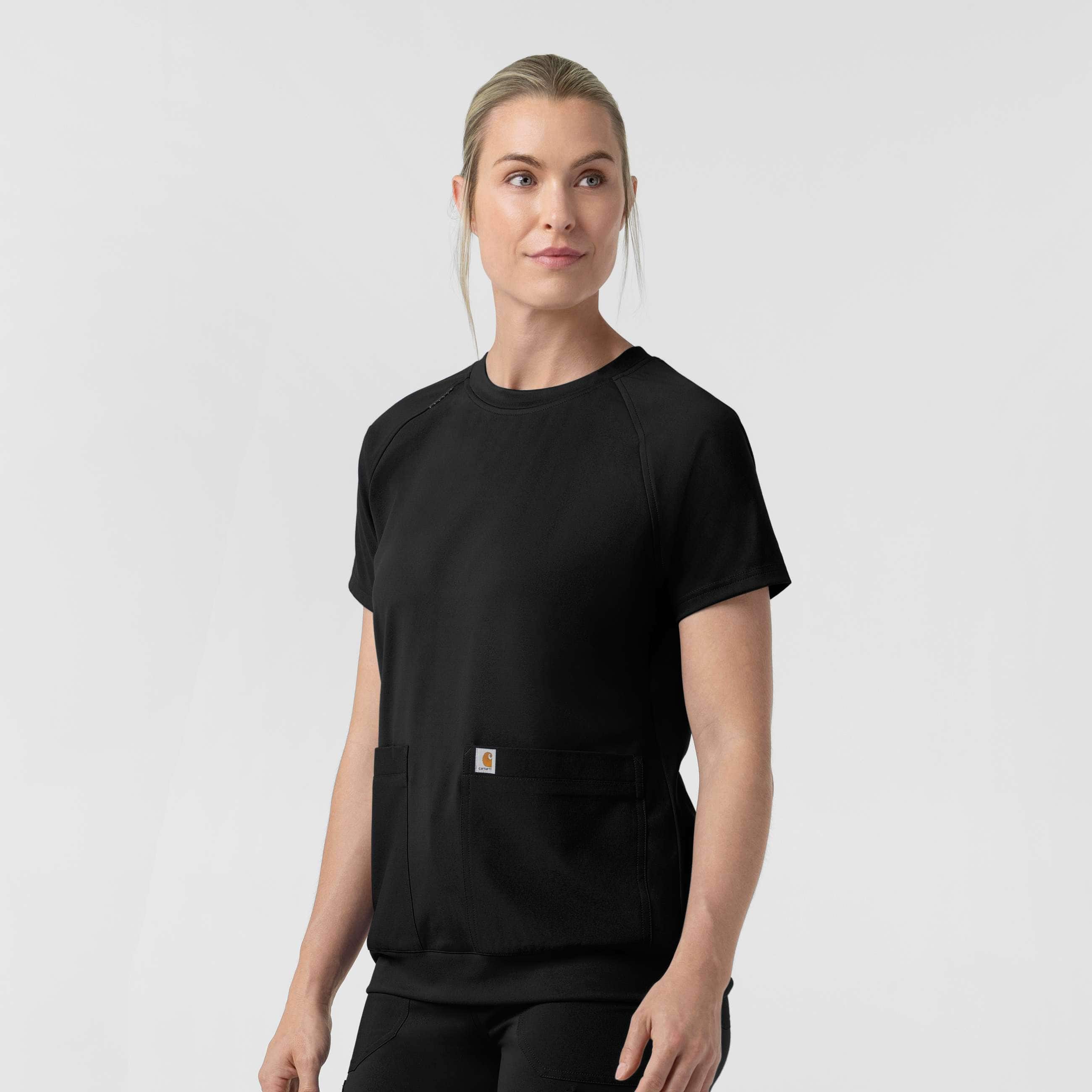 Women's force cross-flex knit crew neck scrub top
