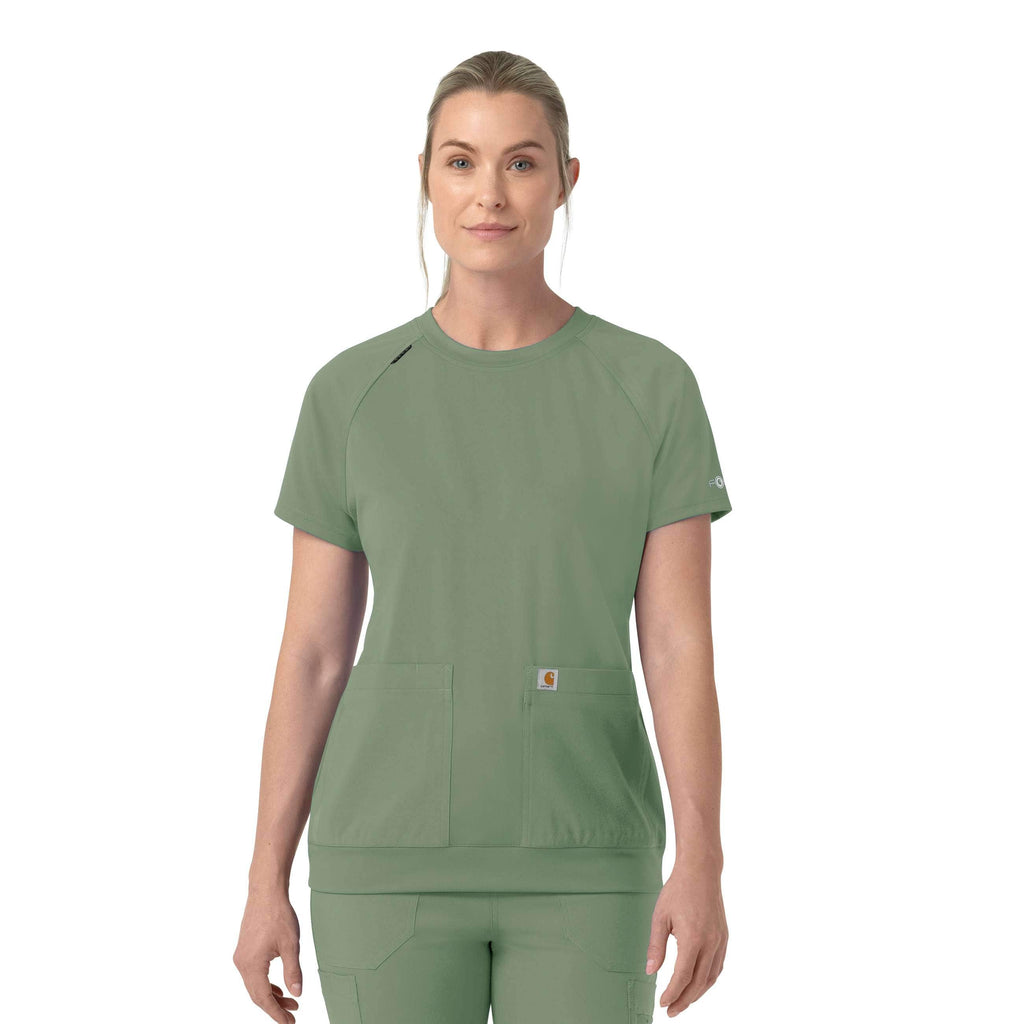 Women's force cross-flex knit crew neck scrub top