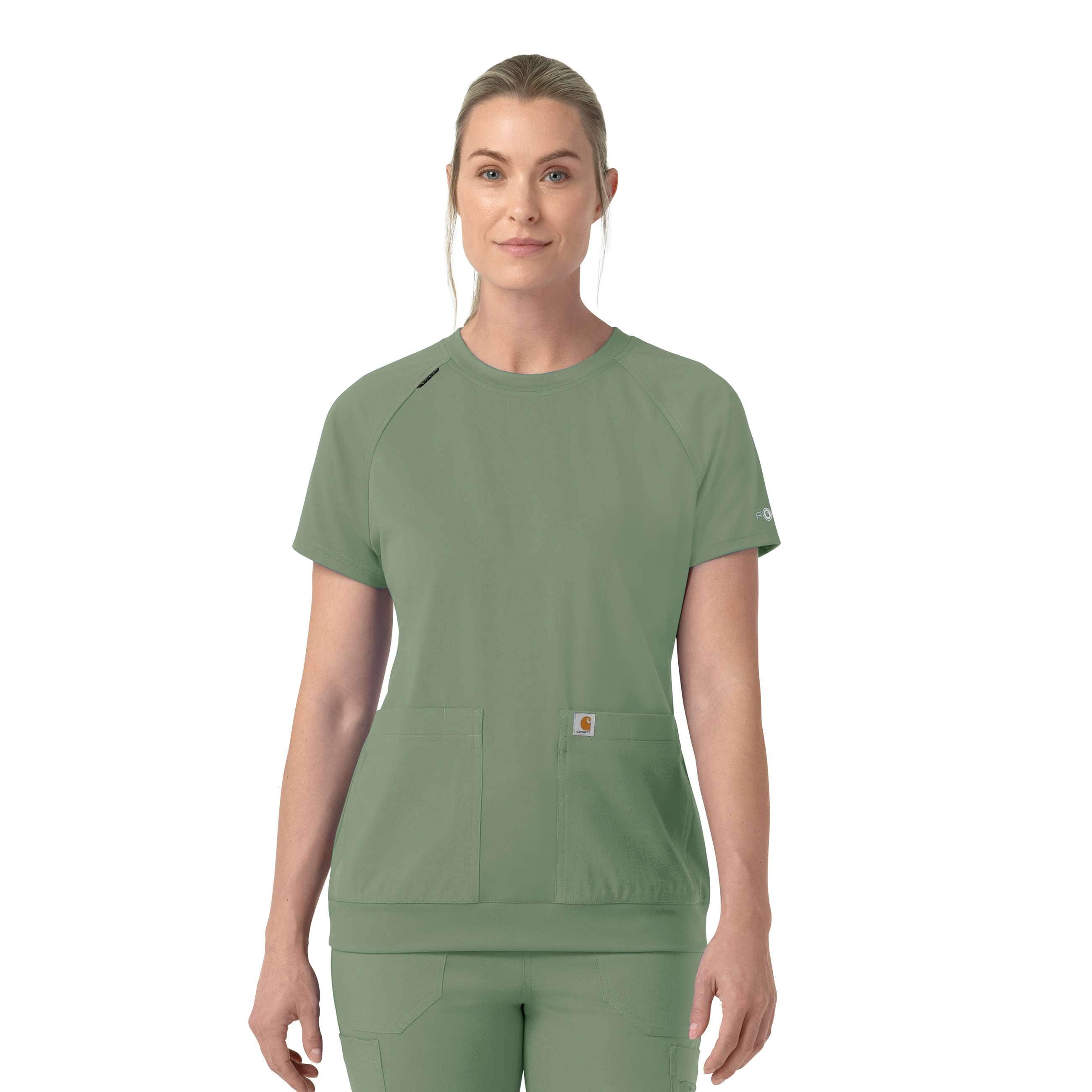 Women's force cross-flex knit crew neck scrub top