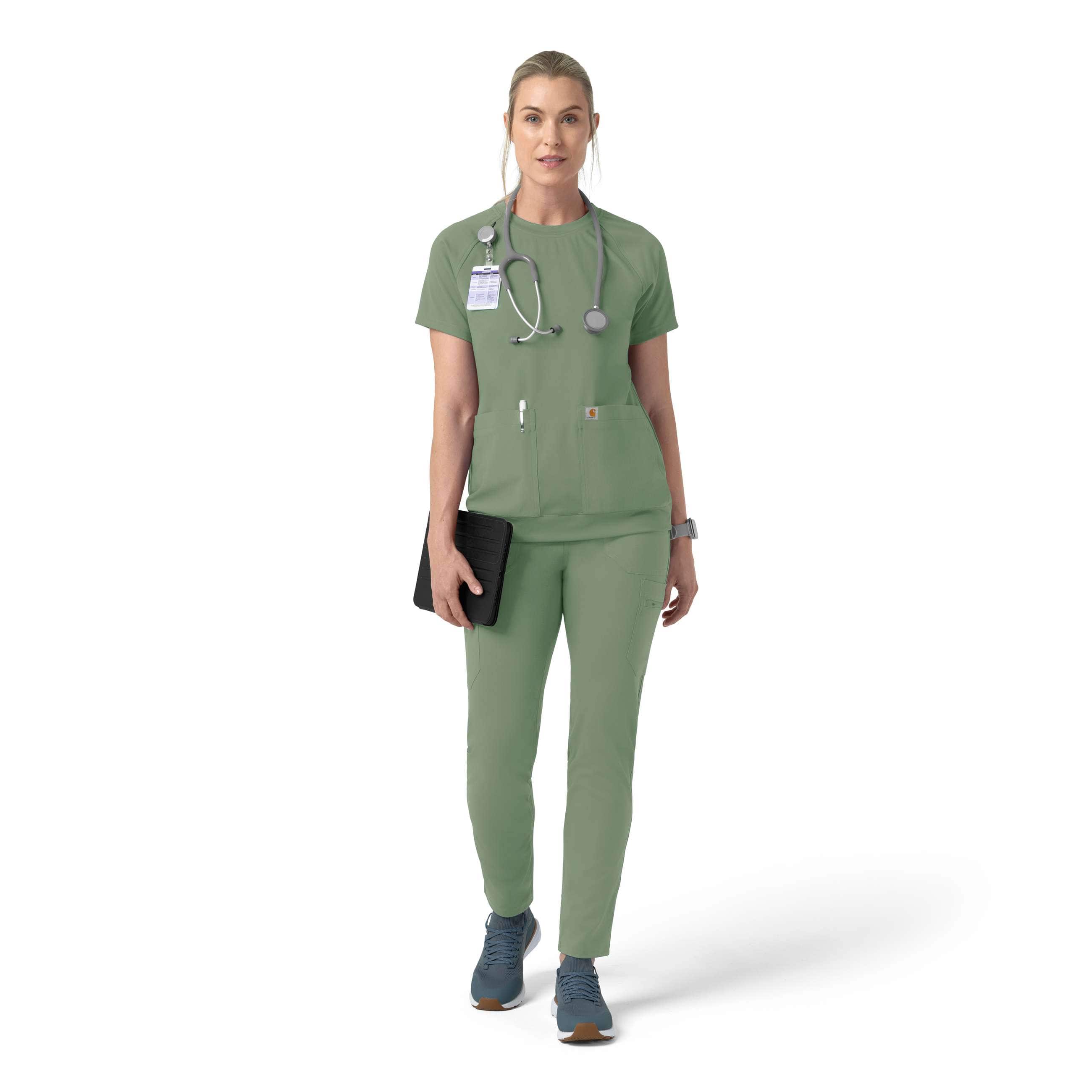 Women's force cross-flex knit crew neck scrub top